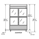 True T-49G-4-HC~FGD01 54 1/10" Two Section Reach In Refrigerator, (4) Left/Right Hinge Glass Doors, 115v thumbnail 2