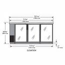 True TBB24-72-3G-Z1-SFT-B-1 72 1/8" Bar Refrigerator - 3 Swinging Glass Doors, Black, 115v thumbnail 2