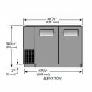 True TBB24-48-2S-Z1-BST-B-1 48 1/8" Bar Refrigerator - 2 Swinging Solid Doors, Black, 115v thumbnail 2