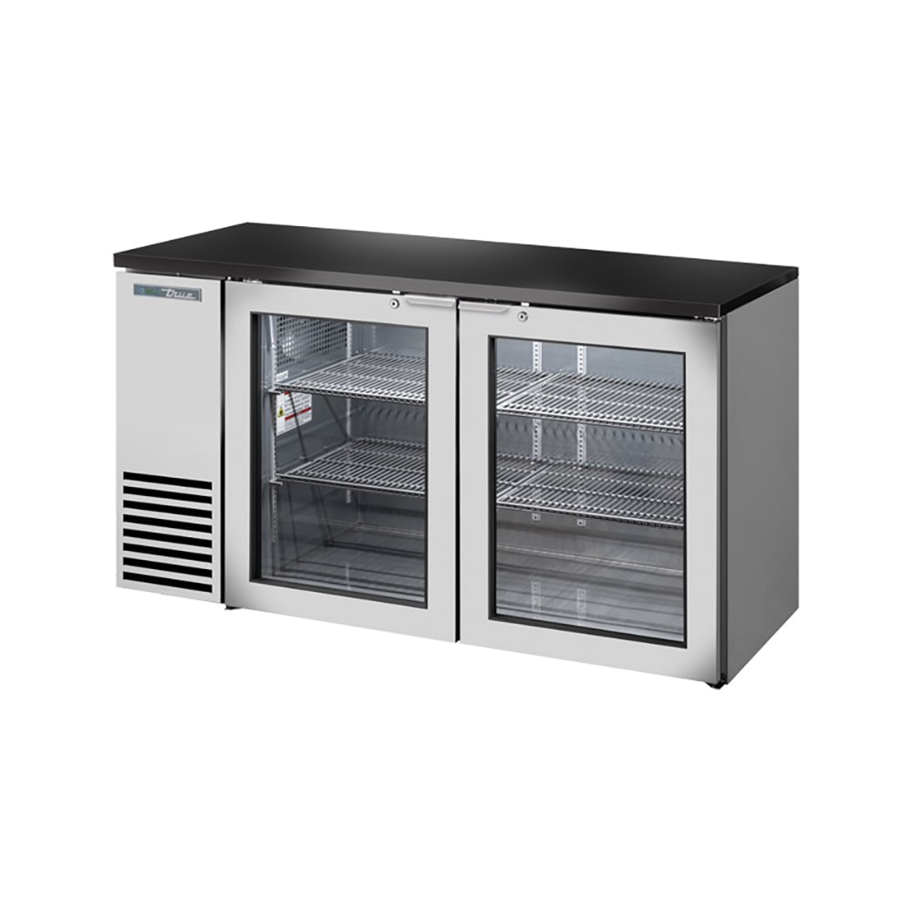 True TBB24-60-2G-Z1-BST-S-1 60 1/8" Bar Refrigerator - 2 Swinging Glass Doors, Stainless, 115v