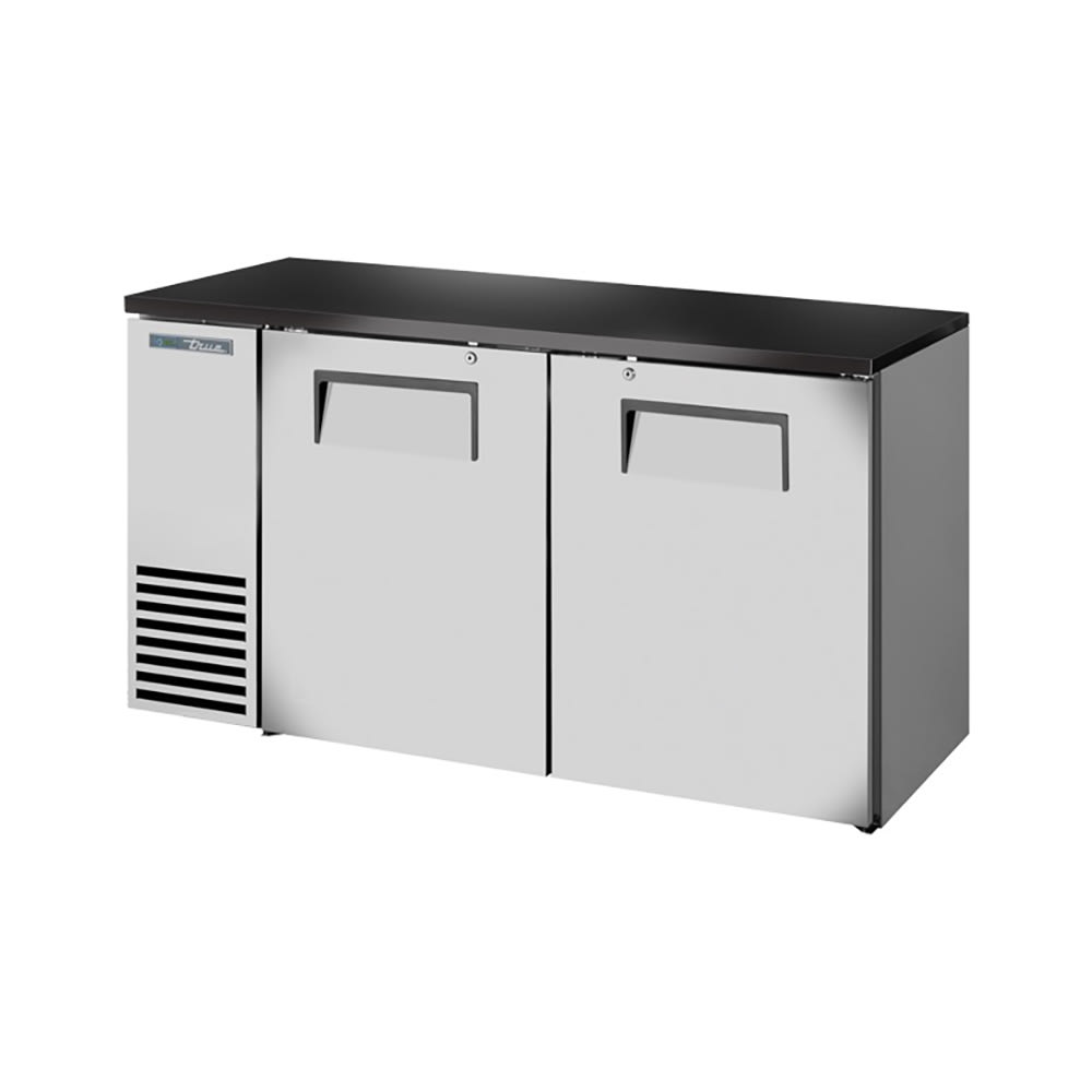True TBB24-60-2S-Z1-BST-S-1 60 1/8" Bar Refrigerator - 2 Swinging Solid Doors, Stainless, 115v
