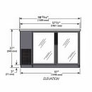 True TBB-2G-HC-LD 58 7/8" Bar Refrigerator - 2 Swinging Glass Doors, Black, 115v thumbnail 2