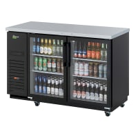 True TBB-2G-HC-LD 58 7/8" Bar Refrigerator - 2 Swinging Glass Doors, Black, 115v thumbnail 4