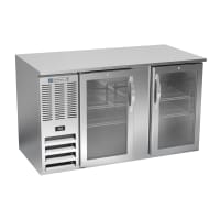 True TBB-2G-S-HC-LD 59" Bar Refrigerator - 2 Swinging Glass Doors, Stainless, 115v thumbnail 3