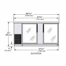 True TBB-3G-S-HC-LD 69" Bar Refrigerator - 2 Swinging Glass Doors, Stainless, 115v thumbnail 2