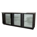 True TBB-4G-HC-LD 90 3/8" Bar Refrigerator - 3 Swinging Glass Doors, Black, 115v thumbnail 2