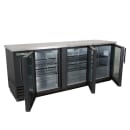True TBB-4G-HC-LD 90 3/8" Bar Refrigerator - 3 Swinging Glass Doors, Black, 115v thumbnail 4