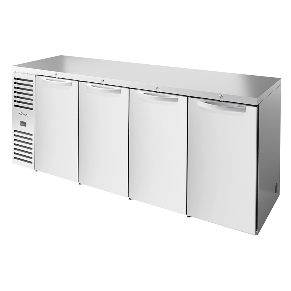 True TBR92-RISZ1-L-S-SSSS-1 92" Bar Refrigerator - 4 Swinging Solid Doors, Stainless, 115v