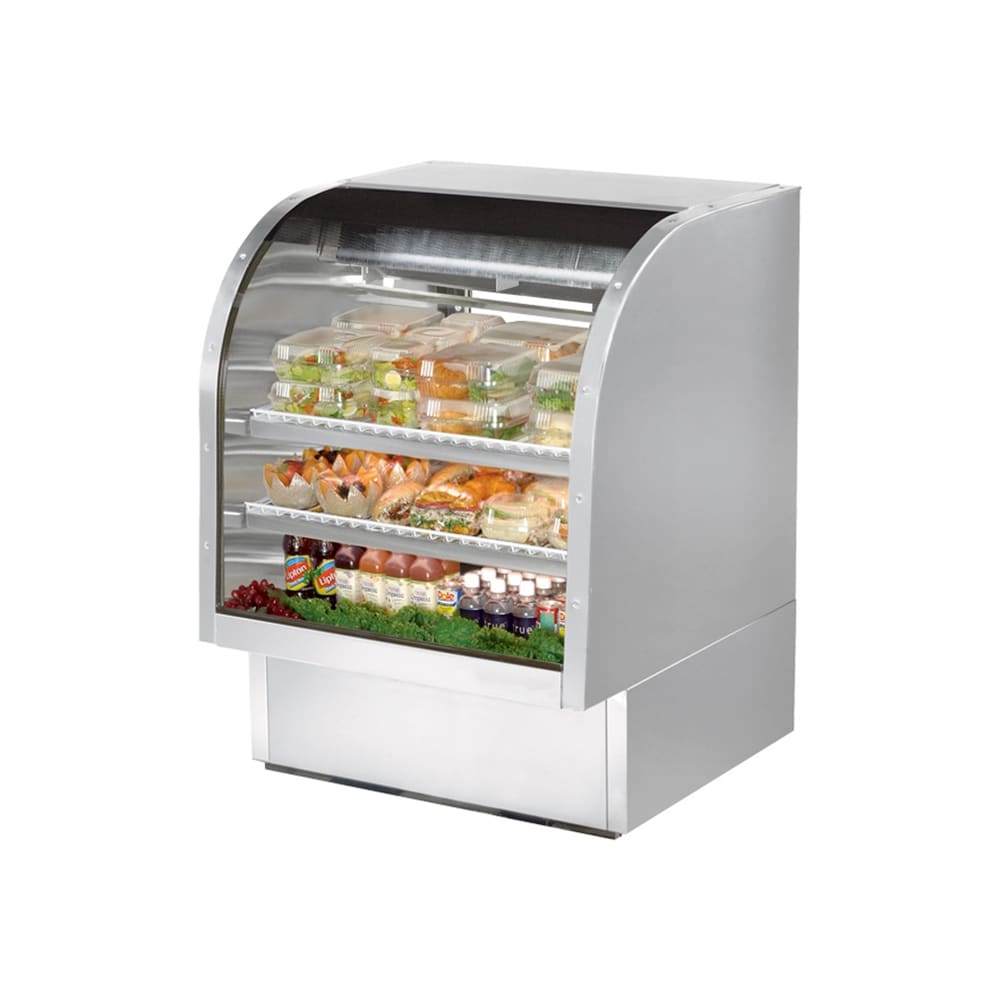 True TCGG-36-S-HC-LD 36 1/4" Full Service Deli Case w/ Curved Glass - (3) Levels, Stainless Steel, 115v