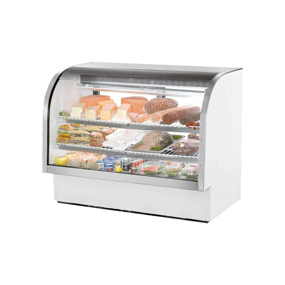 True TCGG-60-HC-LD 60 1/4" Full Service Deli Case w/ Curved Glass - (5) Levels, 115v