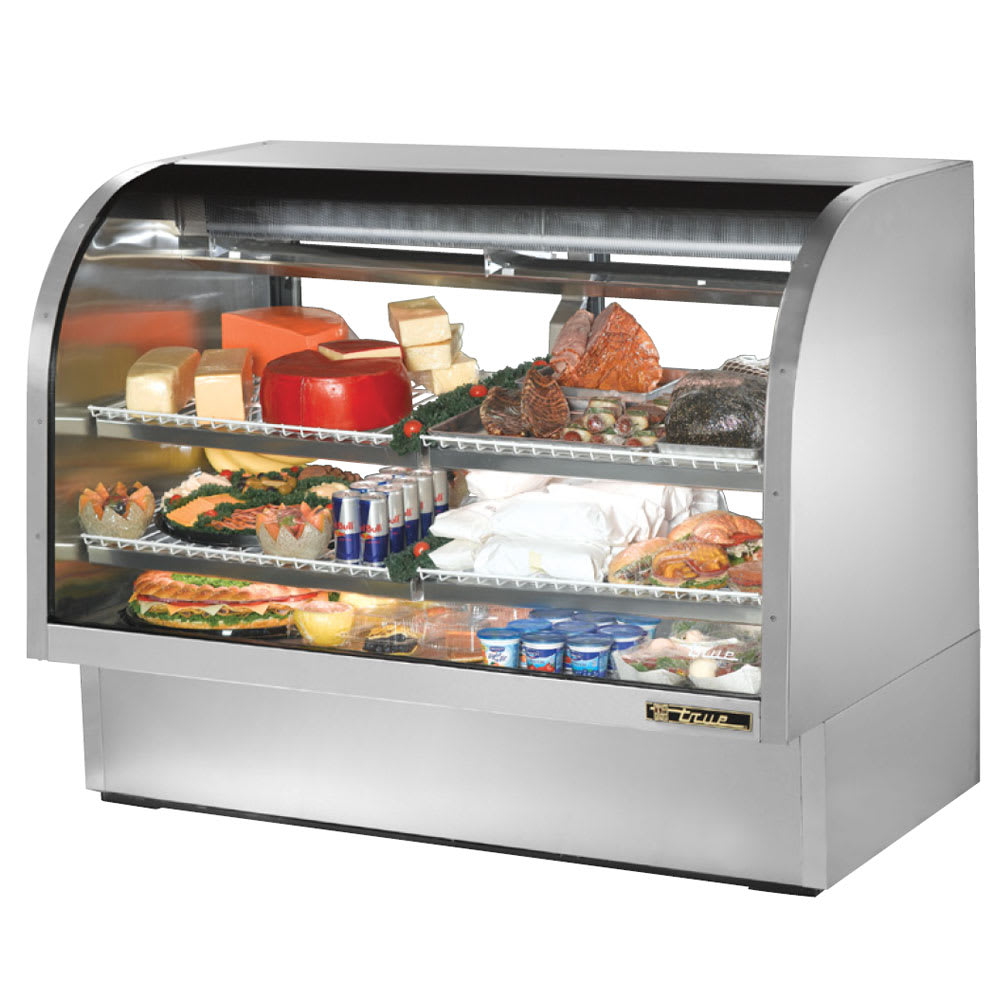 True TCGG-60-S-HC-LD 60-1/4" Full Service Deli Case w/ Curved Glass - (3) Levels, 115v