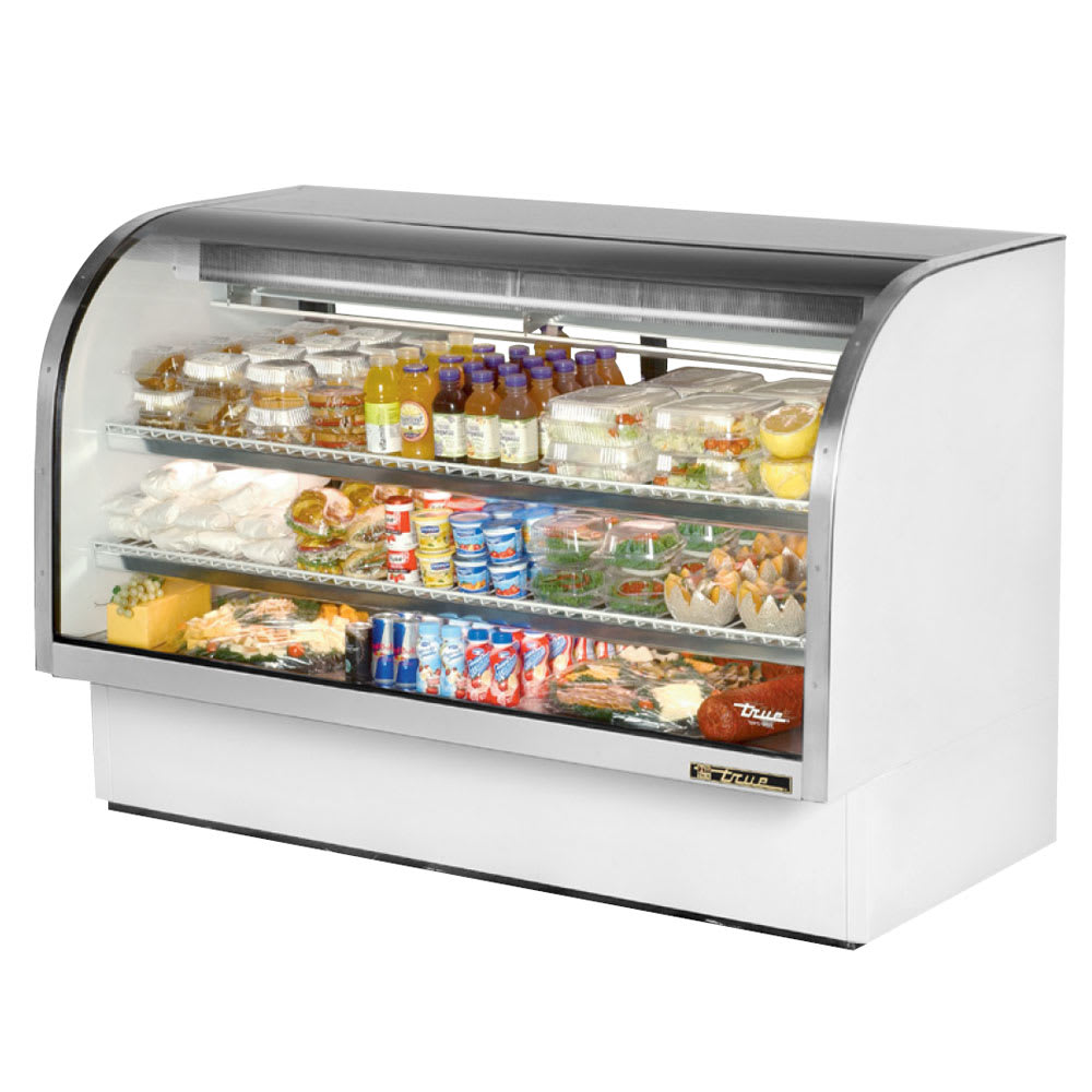 True TCGG-72-HC-LD 72-1/4" Full Service Deli Case w/ Curved Glass - (3) Levels, 115v