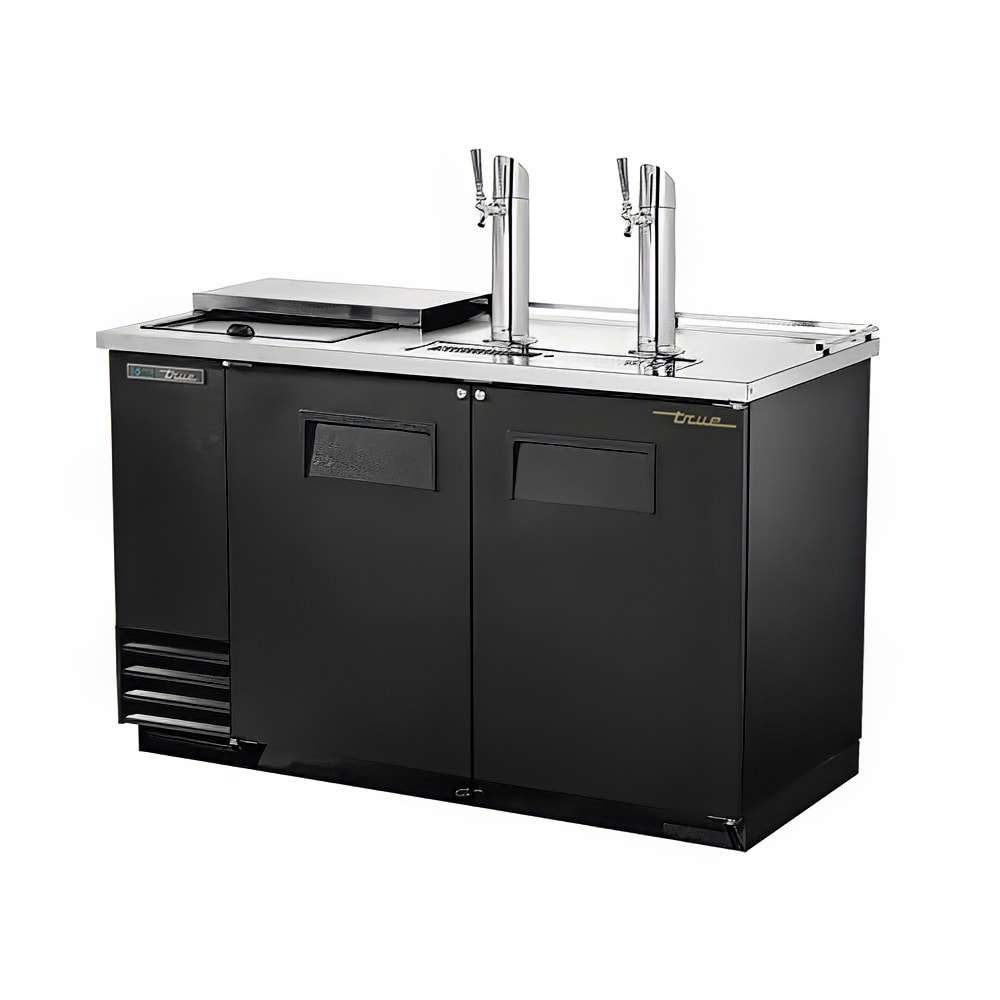 True TDD-2CT-HC 59" Kegerator Beer Dispenser w/ (2) Keg Capacity - (2) Columns, Black, 115v