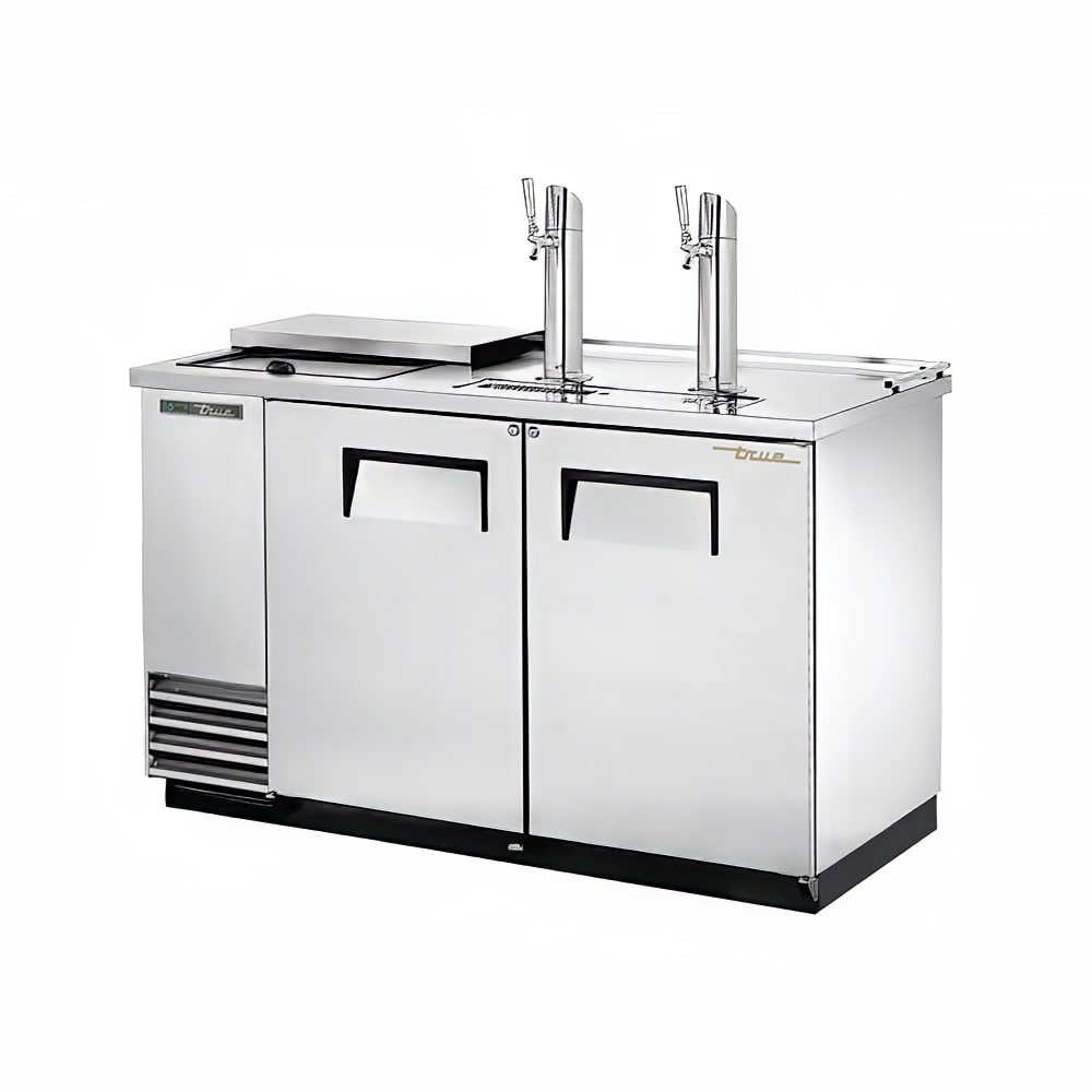 True TDD-2CT-S-HC 59" Kegerator Beer Dispenser w/ (2) Keg Capacity - (2) Columns, Stainless, 115v
