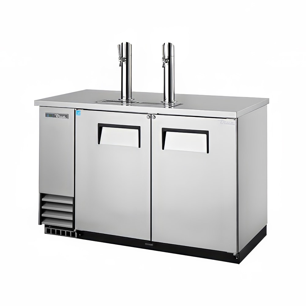 True TDD-2-S-HC 59" Kegerator Beer Dispenser w/ (2) Keg Capacity - (2) Columns, Stainless, 115v