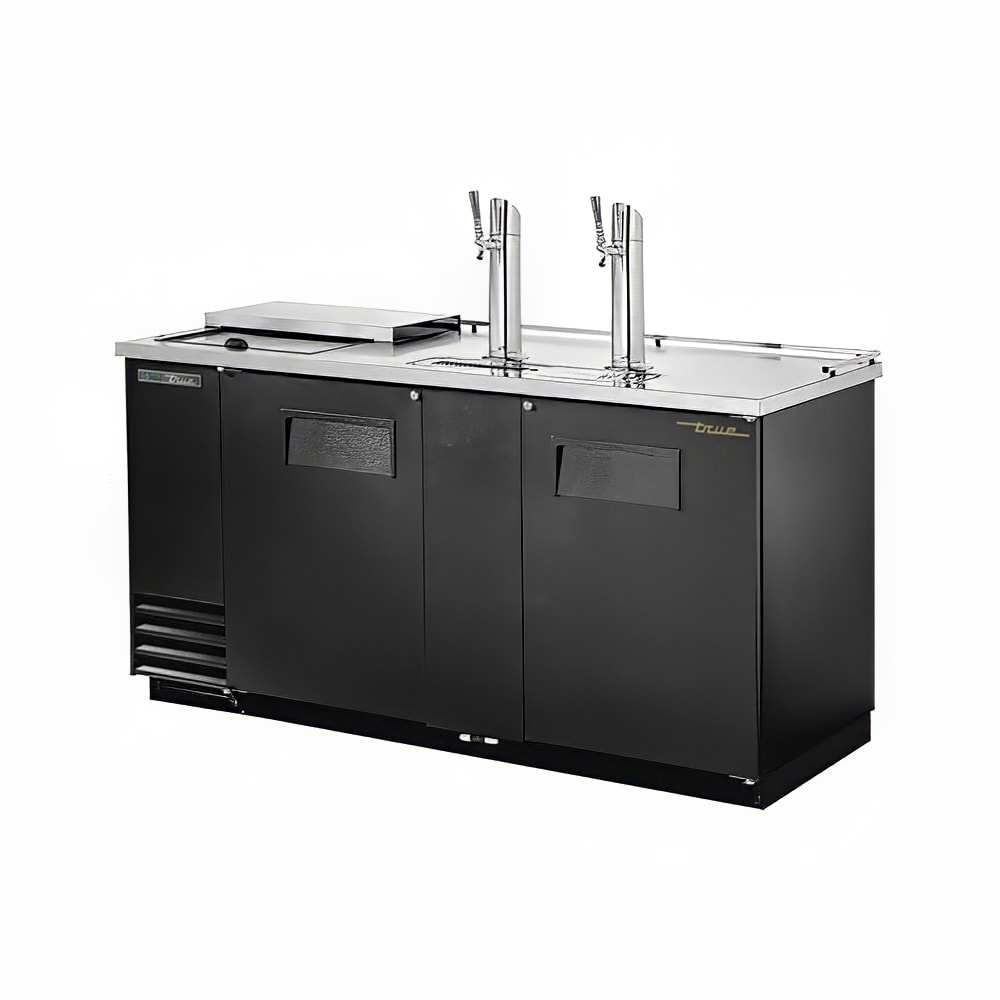 True TDD-3CT-HC 69" Kegerator Beer Dispenser w/ (3) Keg Capacity - (2) Columns, Black, 115v