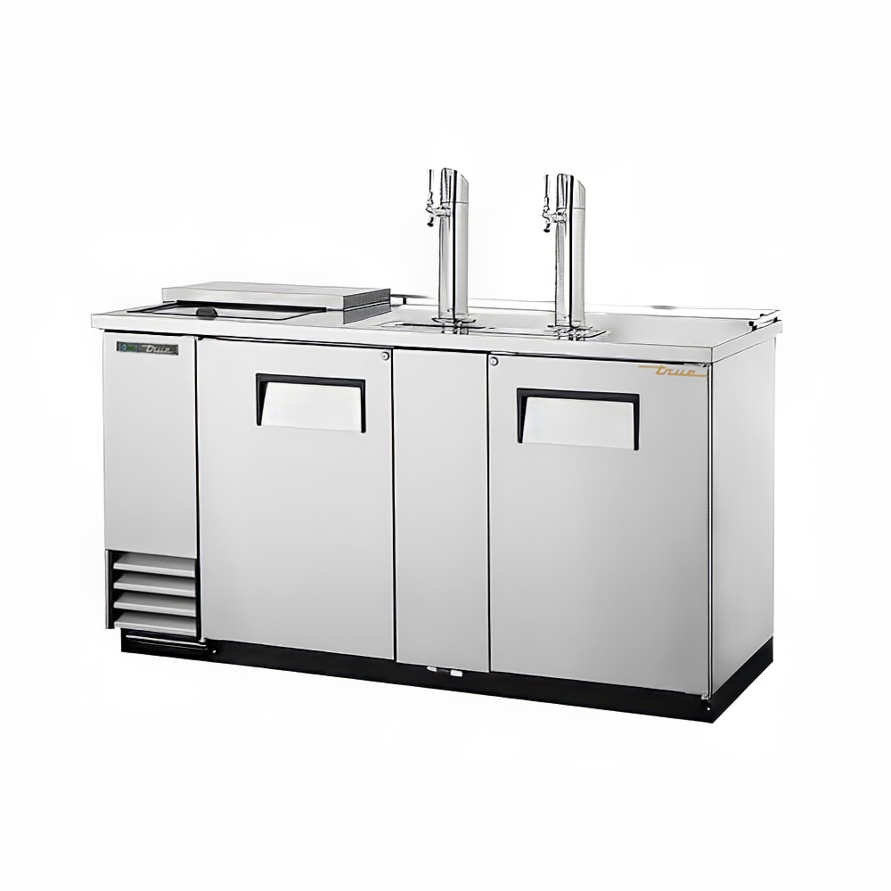 True TDD-3CT-S-HC 69" Kegerator Beer Dispenser w/ (3) Keg Capacity - (2) Columns, Stainless, 115v