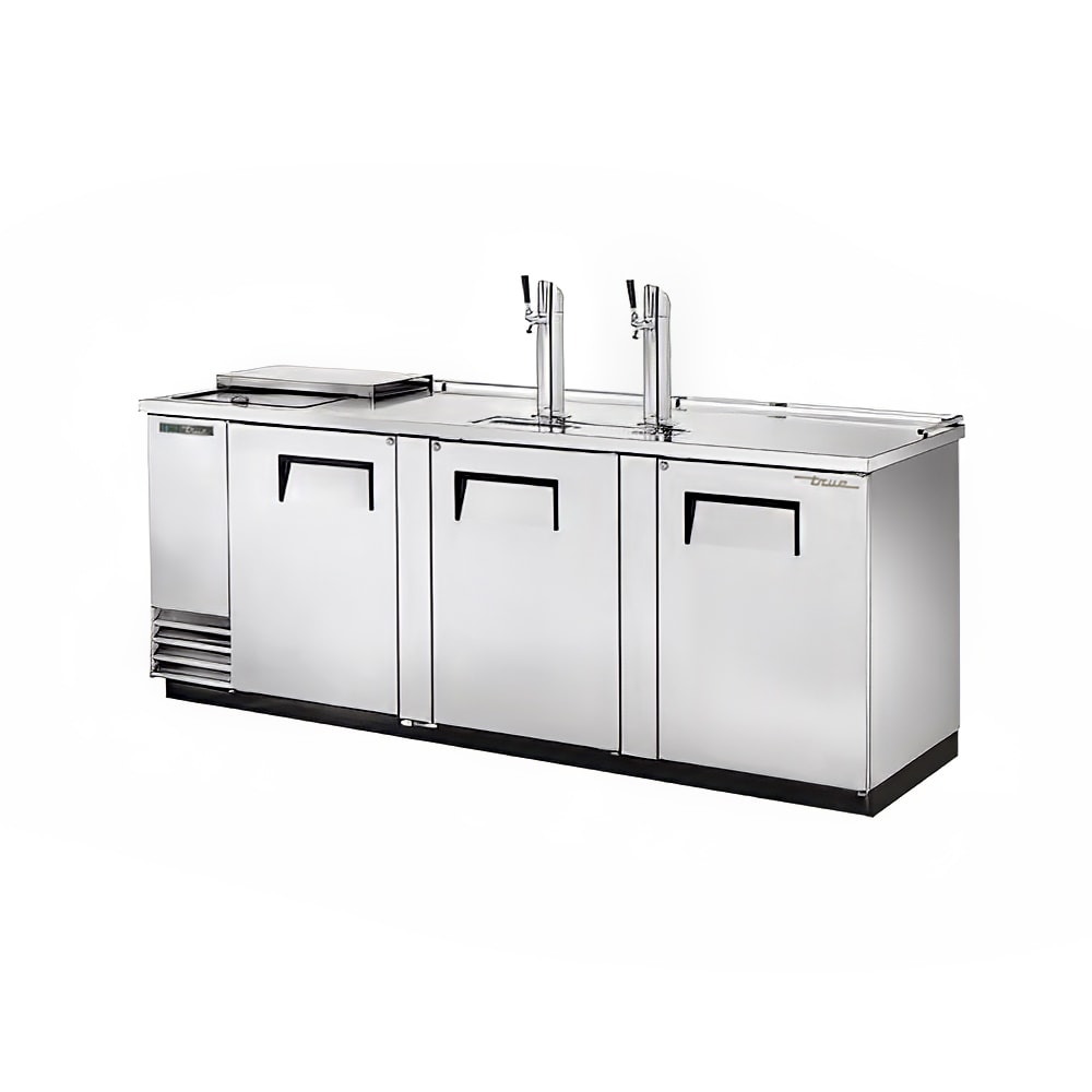 True TDD-4CT-S-HC 90" Kegerator Beer Dispenser w/ (4) Keg Capacity - (2) Columns, Stainless, 115v