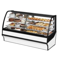 True TDM-DZ-77-GE/GE-B-W 77 1/4" Full Service Dual Zone Bakery Case w/ Curved Glass - (4) Levels, 115v thumbnail 4