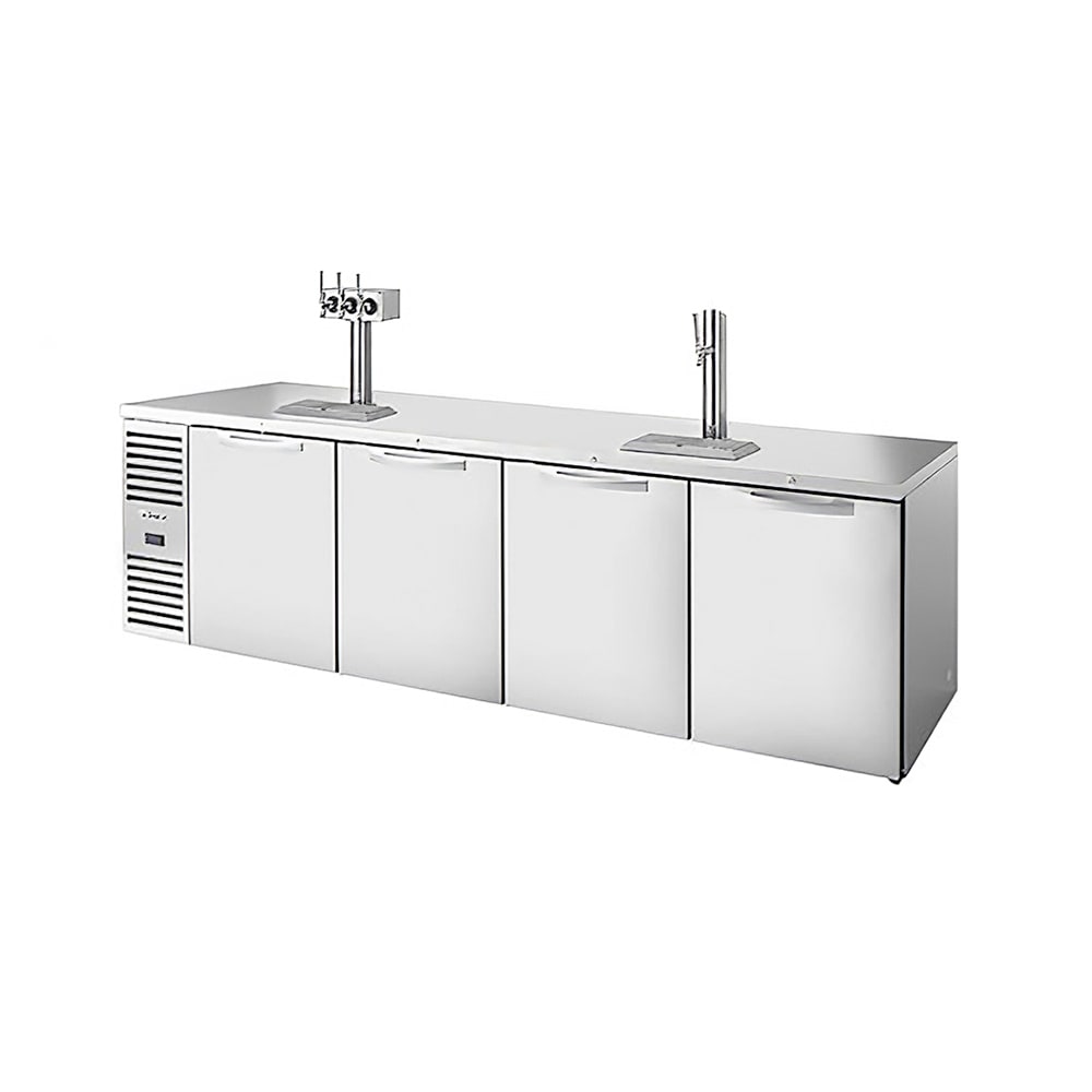 True TDR108-RISZ1-L-S-SSSS-1 108" Kegerator Beer Dispenser w/ (4) Keg Capacity - (2) Column, Stainless, 115v