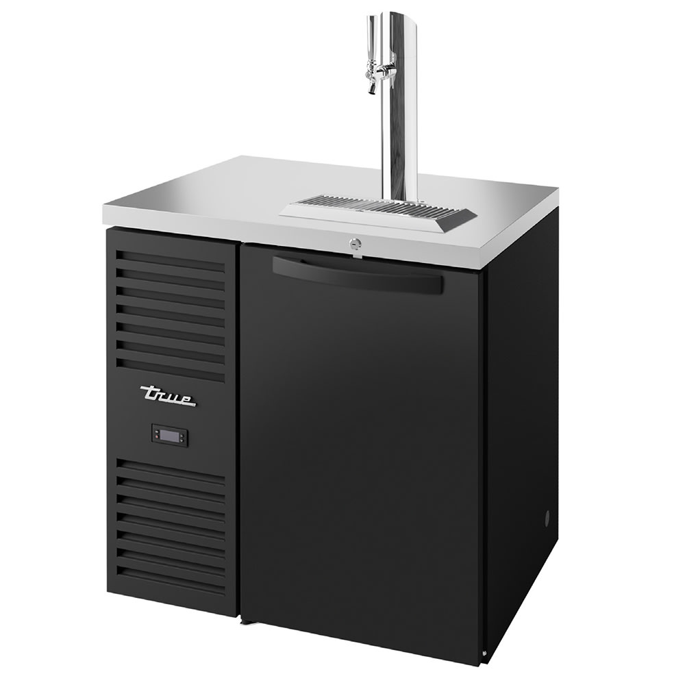 True TDR32-RISZ1-L-B-S-1 32" Kegerator Beer Dispenser w/ (1) Keg Capacity - (1) Column, Black, 120v