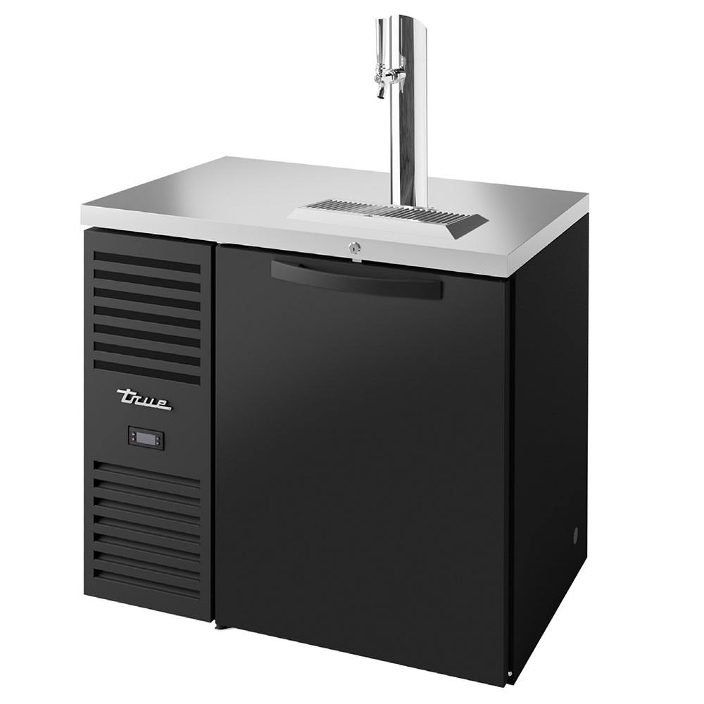 True TDR36-RISZ1-L-B-S-1 36" Kegerator Beer Dispenser w/ (1) Keg Capacity - (1) Column, Black, 120v