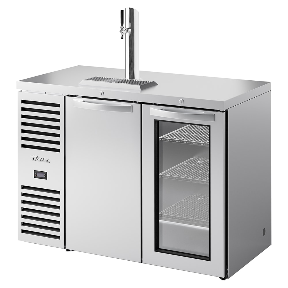 True TDR48-RISZ1-L-S-SG-1 48" Kegerator Beer Dispenser w/ (1) Keg Capacity - (1) Column, Stainless, 115v