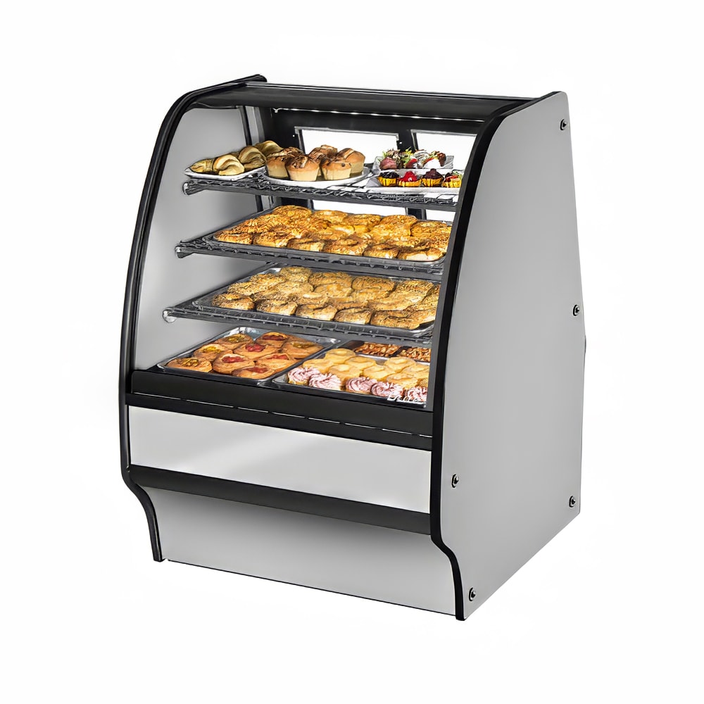 True TGM-DC-36-SC/SC-S-S 36 1/4" Full Service Dry Bakery Case w/ Curved Glass - (4) Levels, 115v