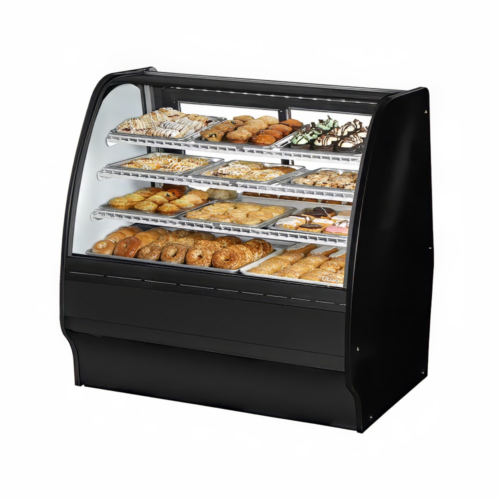 True TGM-DC-48-SC/SC-B-W 48 1/4" Full Service Dry Bakery Case w/ Curved Glass - (4) Levels, 115v