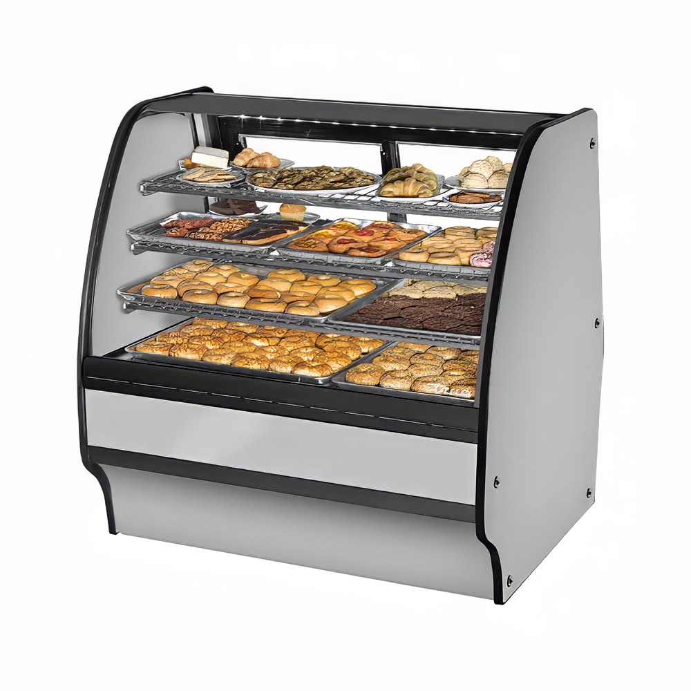 True TGM-DC-48-SC/SC-S-S 48 1/4" Full Service Dry Bakery Case w/ Curved Glass - (4) Levels, 115v