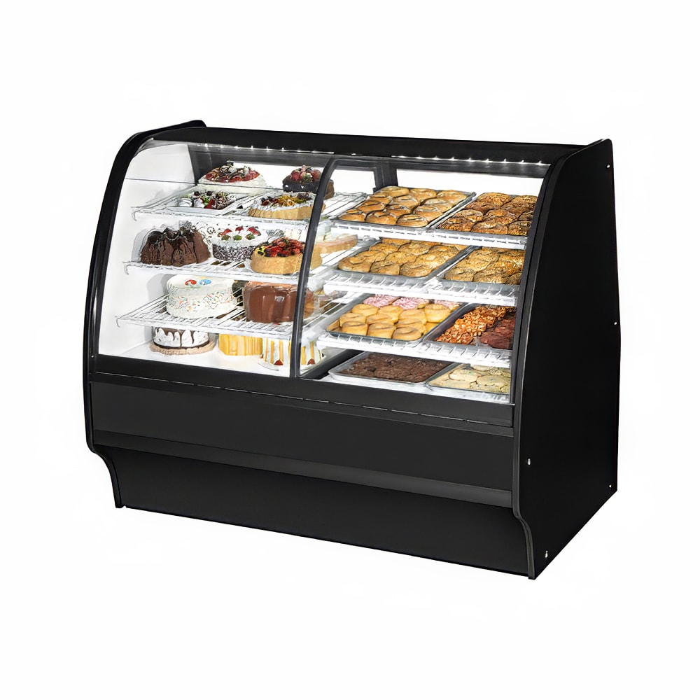 True TGM-DZ-59-SC/SC-B-W 59 1/4" Full Service Dual Zone Bakery Case w/ Curved Glass - (4) Levels, 115v