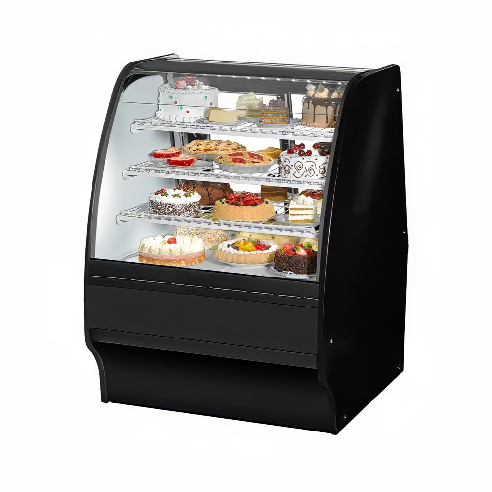 True TGM-R-36-SC/SC-B-W 36 1/4" Full Service Bakery Case w/ Curved Glass - (4) Levels, 115v