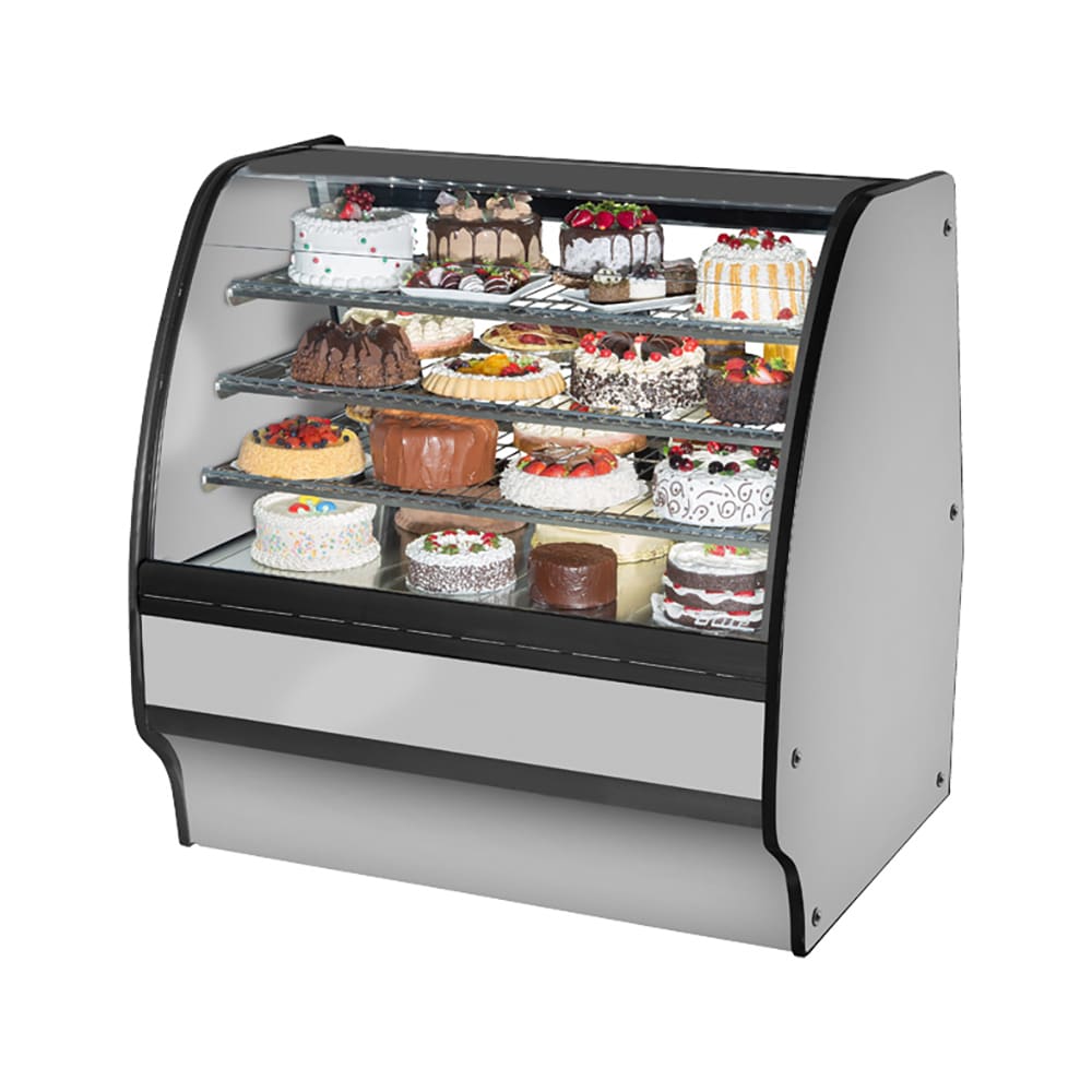 True TGM-R-48-SC/SC-S-S 48 1/4" Full Service Bakery Case w/ Curved Glass - (4) Levels, 115v