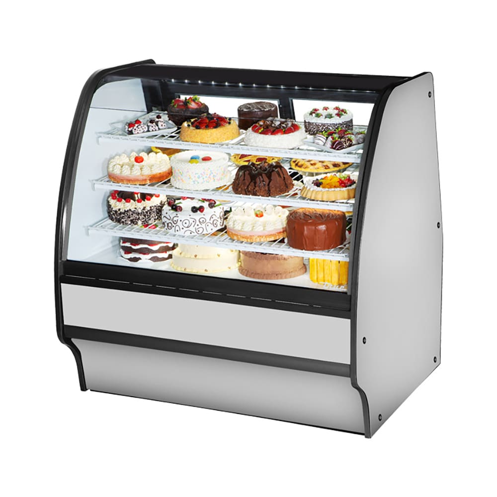 True TGM-R-48-SC/SC-S-W 48 1/4" Full Service Bakery Case w/ Curved Glass - (4) Levels, 115v