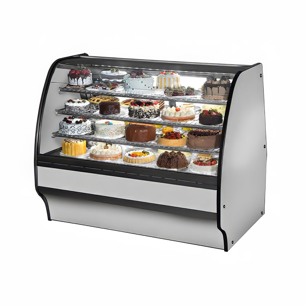True TGM-R-59-SC/SC-S-S 59 1/4" Full Service Bakery Case w/ Curved Glass - (4) Levels, 115v