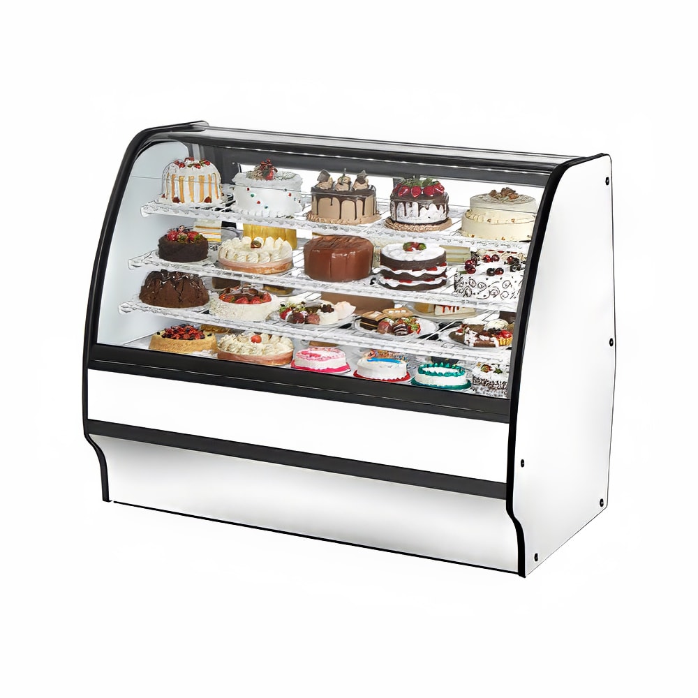 True TGM-R-59-SC/SC-W-W 59 1/4" Full Service Bakery Case w/ Curved Glass - (4) Levels, 115v