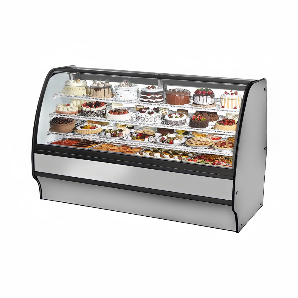 True TGM-R-77-SC/SC-S-W 77 1/4" Full Service Bakery Case w/ Curved Glass - (4) Levels, 115v