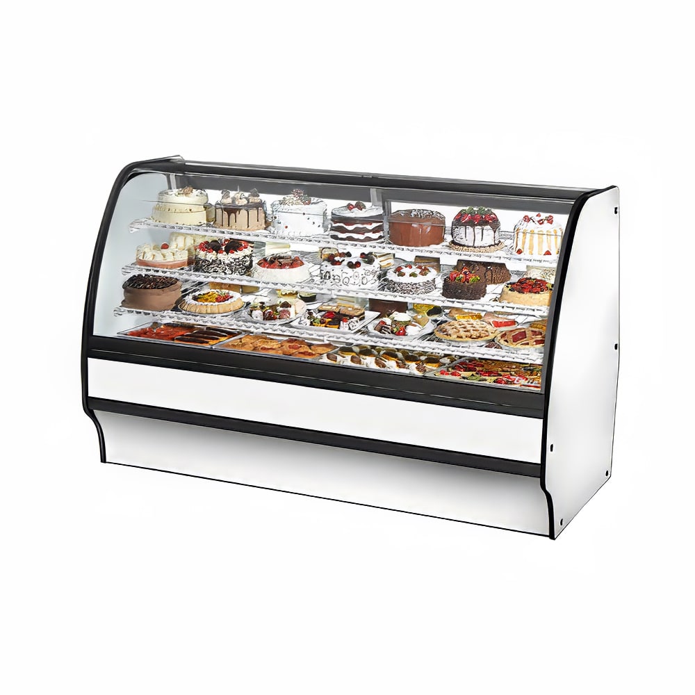 True TGM-R-77-SC/SC-W-W 77 1/4" Full Service Bakery Case w/ Curved Glass - (4) Levels, 115v