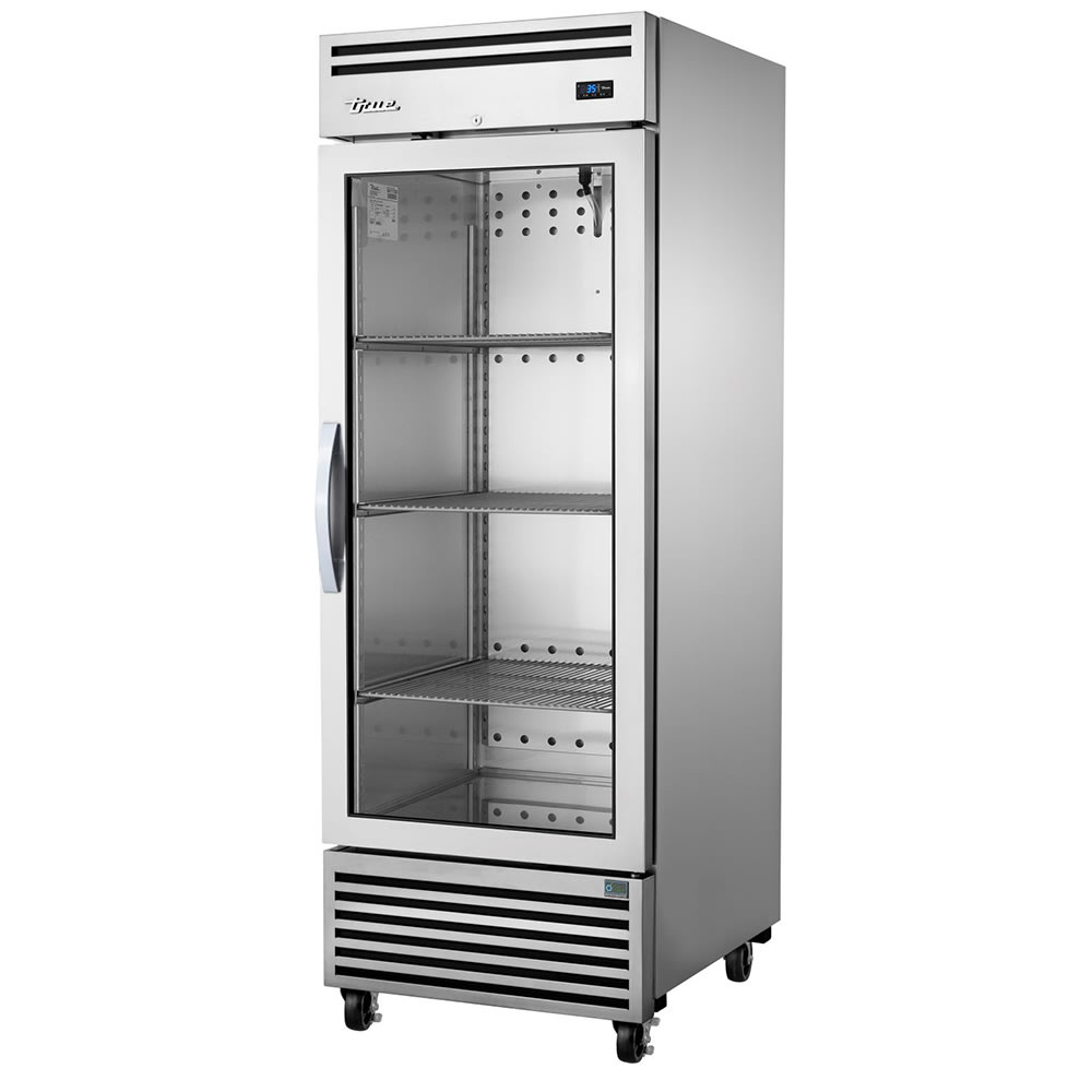 True TGN-1R-1G-HC 28 3/4" One Section Reach In Refrigerator, (1) Glass Door, Dual Slides for Full-Size Pans, 120v