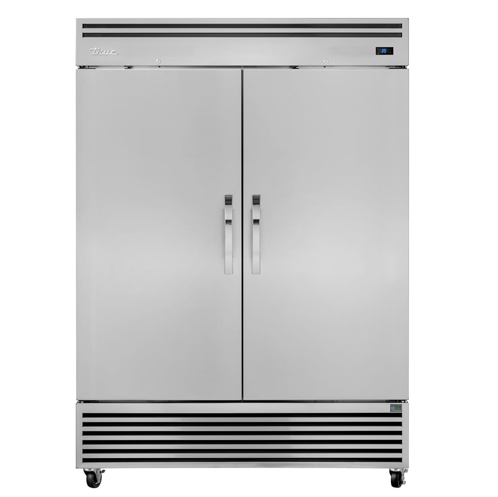 True TGN-2R-2S 57 5/8" Two Section Reach In Refrigerator, (2) Solid Doors, Dual Slides for Full-Size Pans, 120v