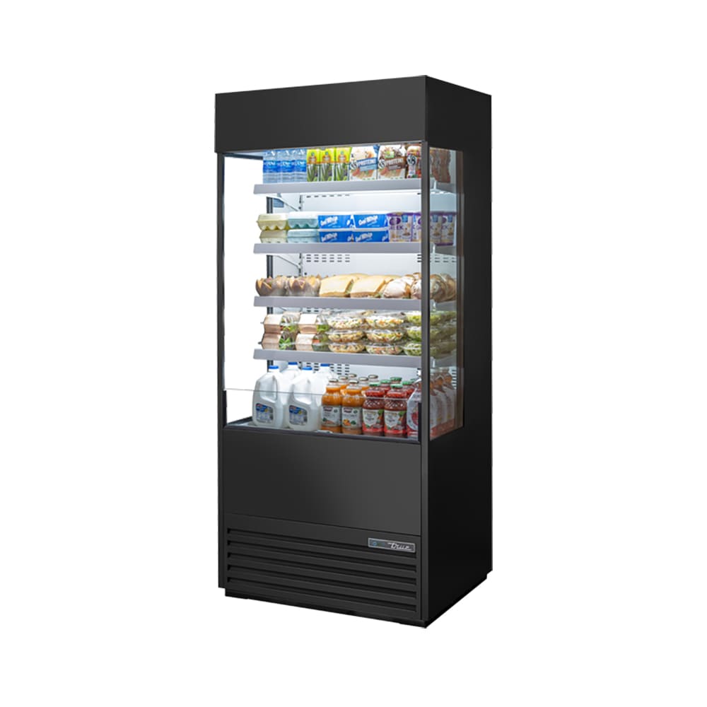 True TOAM-36GS-HC~NSL01 36" Vertical Open Air Cooler w/ (5) Levels, Black, 115v