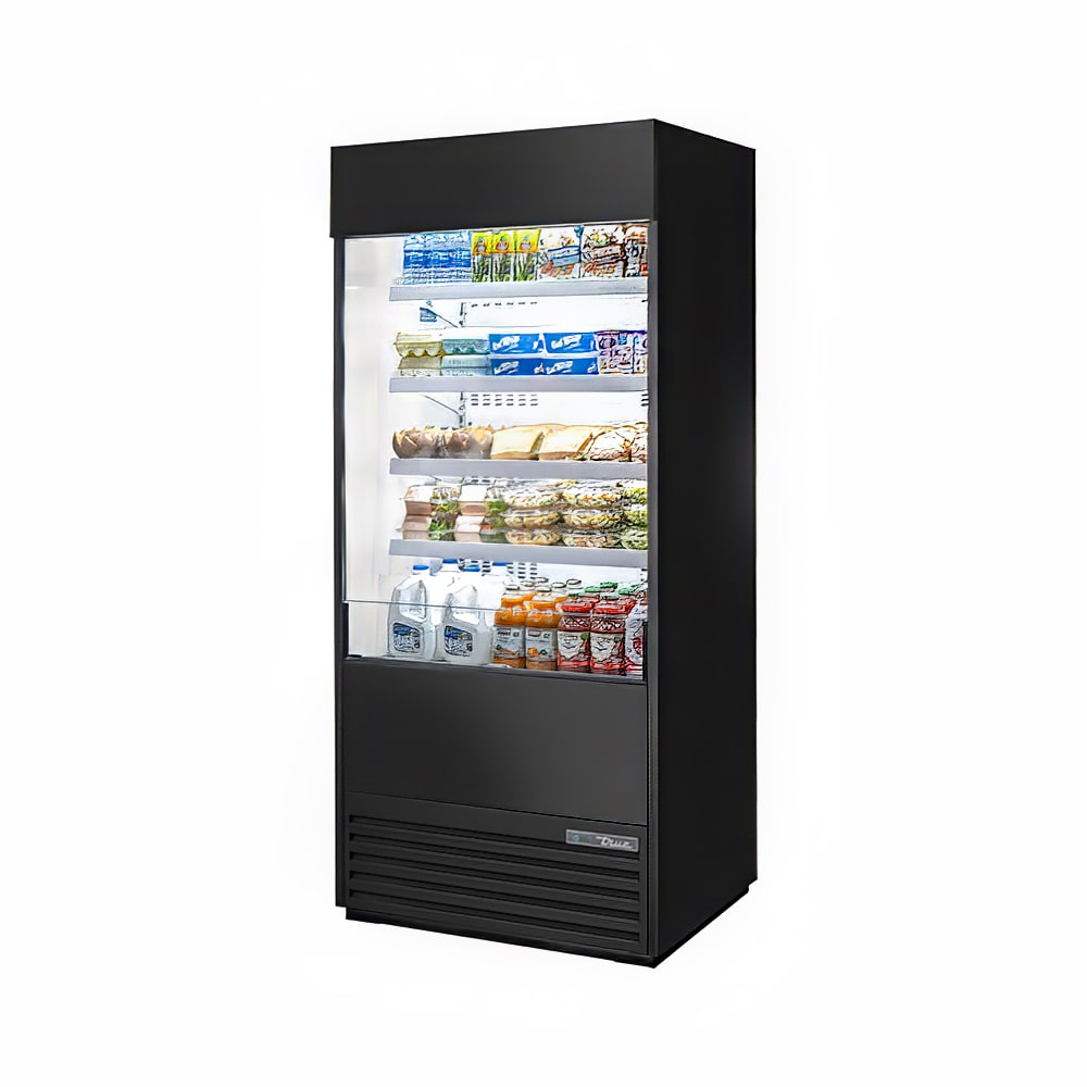 True TOAM-36-HC~NSL01 36" Vertical Open Air Cooler w/ (5) Levels, Black, 115v