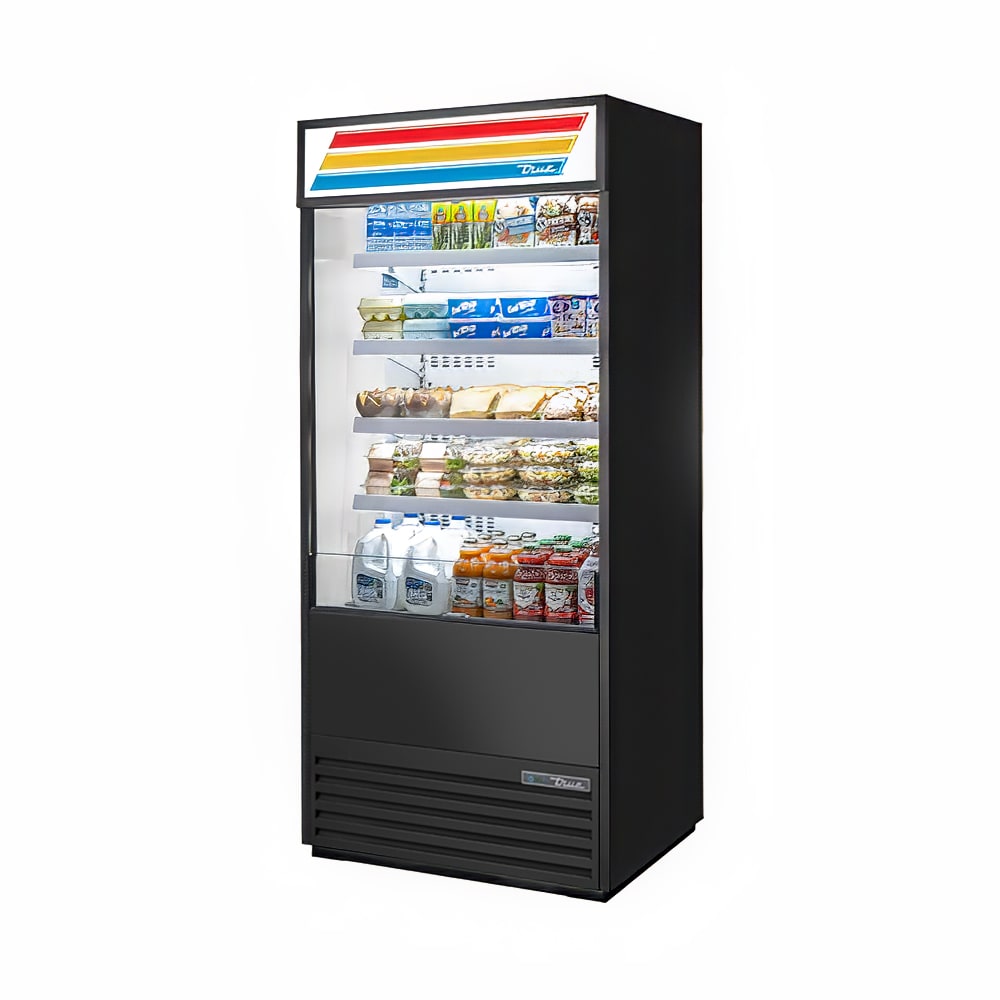 True TOAM-36-HC~TSL01 36" Vertical Open Air Cooler w/ (5) Levels, Black, 115v