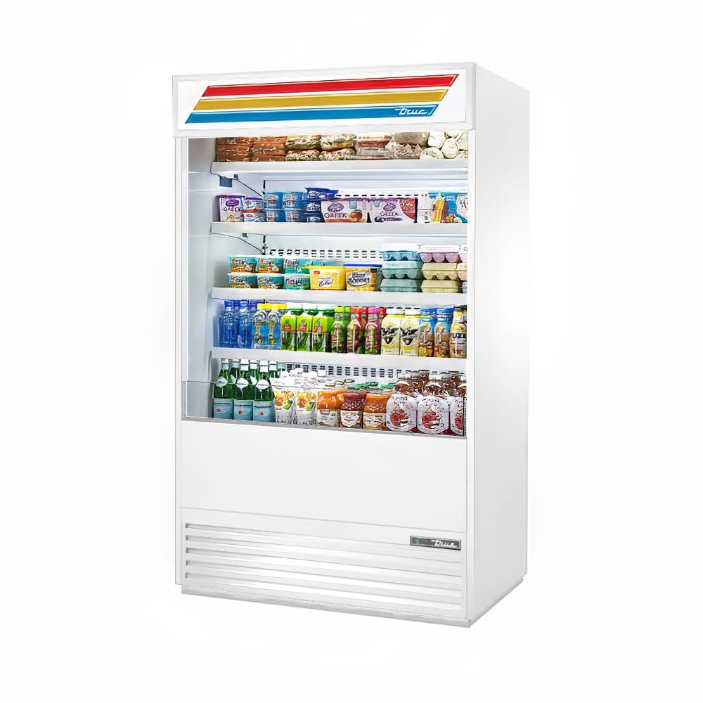 True TOAM-48-HC~TSL01 48" Vertical Open Air Cooler w/ (5) Levels, White, 208-230v