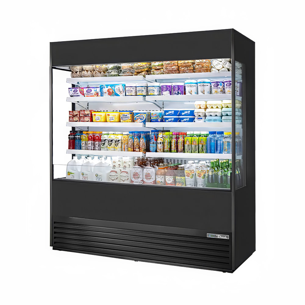 True TOAM-72GS-HC~NSL01 72" Vertical Open Air Cooler w/ (5) Levels, Black, 208-230v