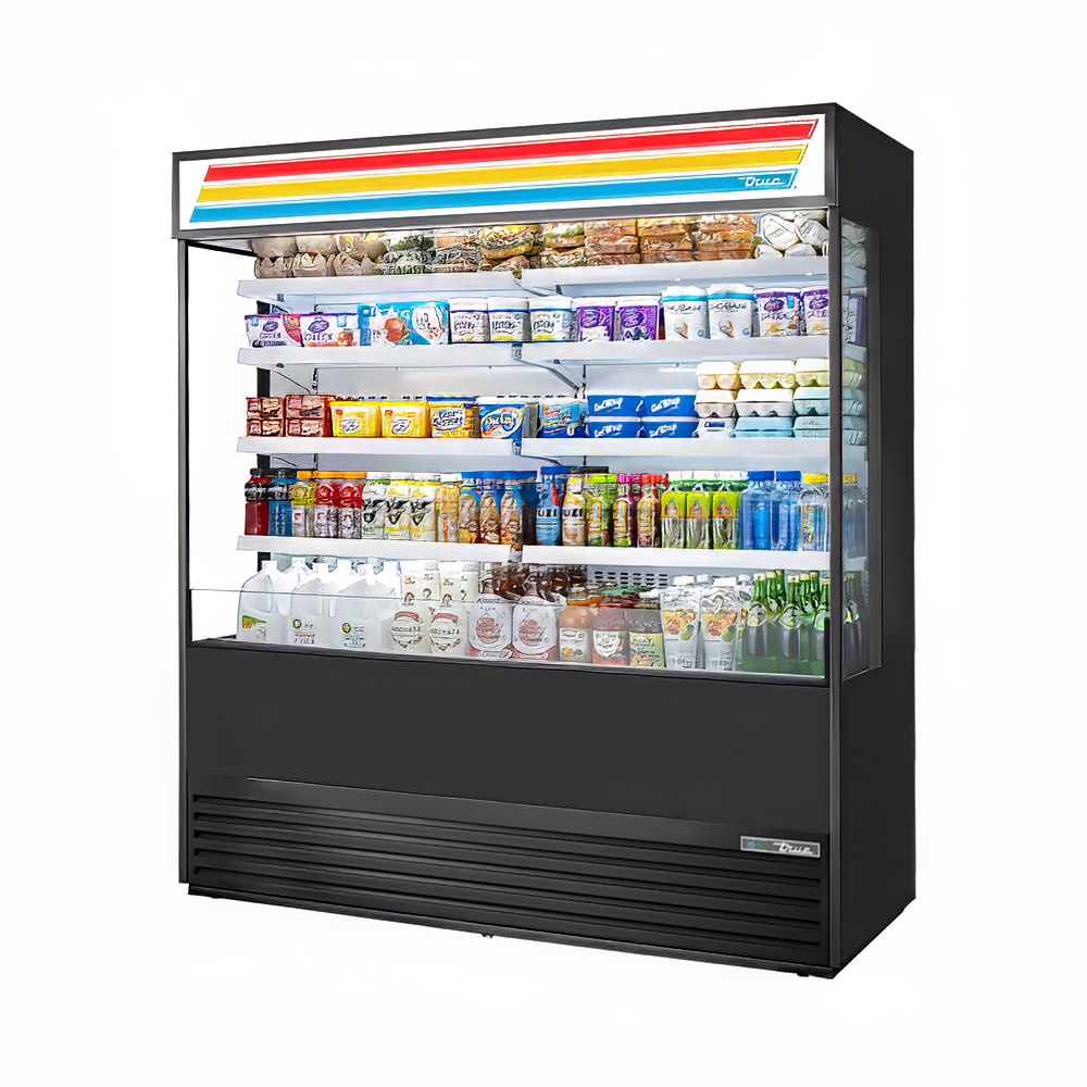 True TOAM-72GS-HC~TSL01 72" Vertical Open Air Cooler w/ (5) Levels, Black, 208-230v