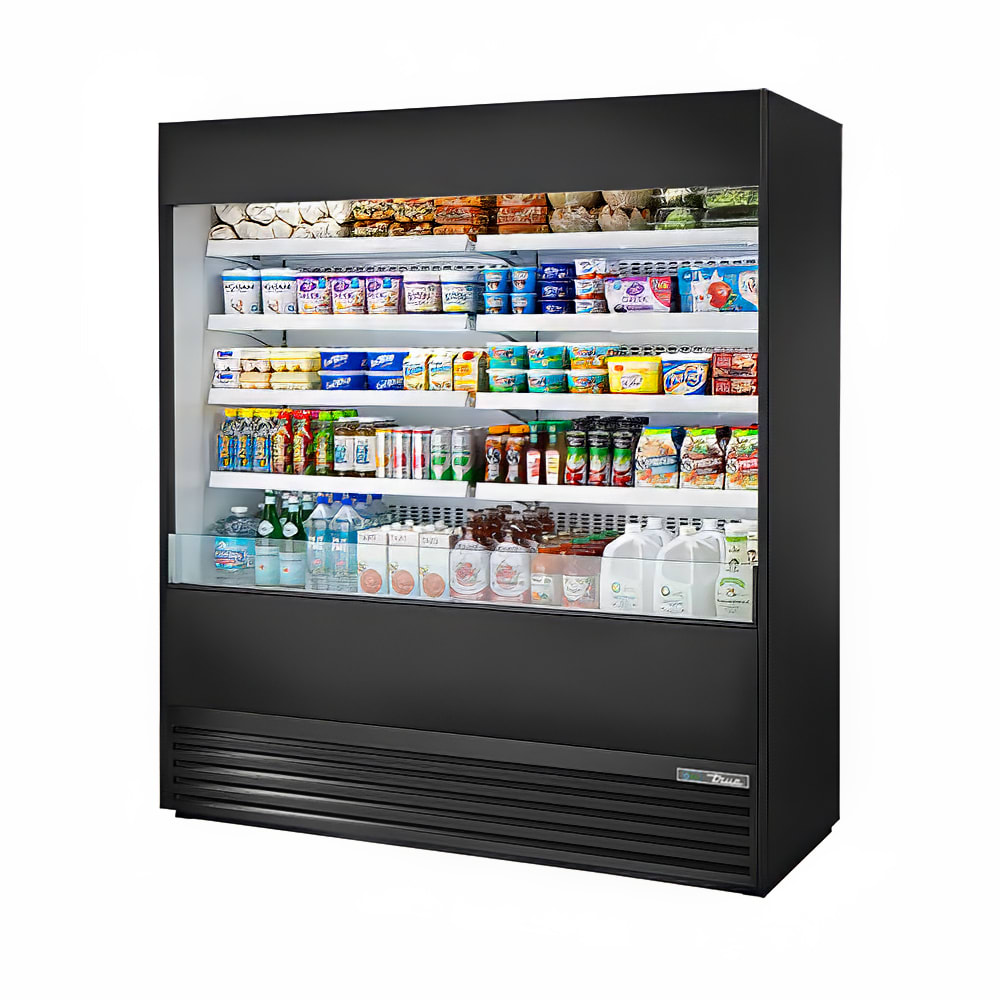 True TOAM-72-HC~NSL01 72" Vertical Open Air Cooler w/ (5) Levels - Black, 208-230v