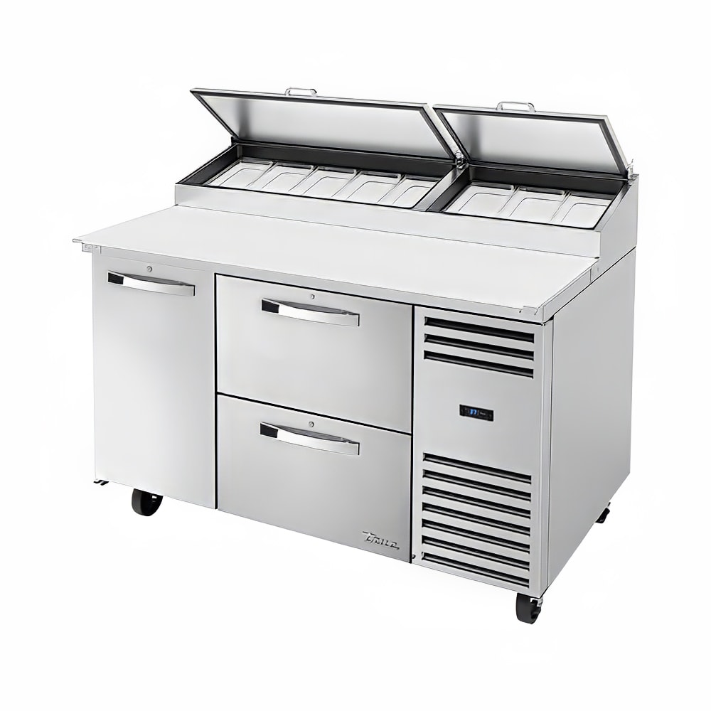 True TPP-AT-60D-2-HC 60" TPPAT Series Pizza Prep Table w/ Refrigerated Base, 115v