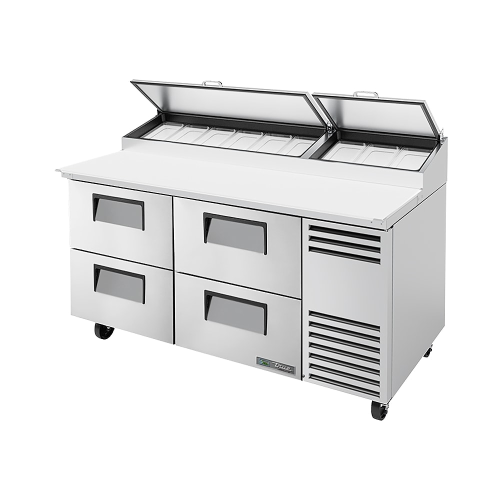 True TPP-AT-67D-4-HC 67" TPPAT Series Pizza Prep Table w/ Refrigerated Base, 115v