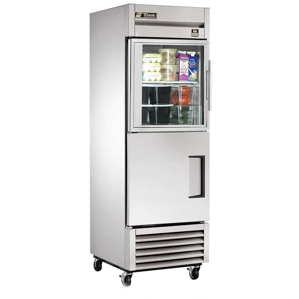True TS-23-1-G-1-HC~FGD01 27" One Section Reach In Refrigerator, (1) Glass Door & (1) Solid Door, Left Hinge, 115v